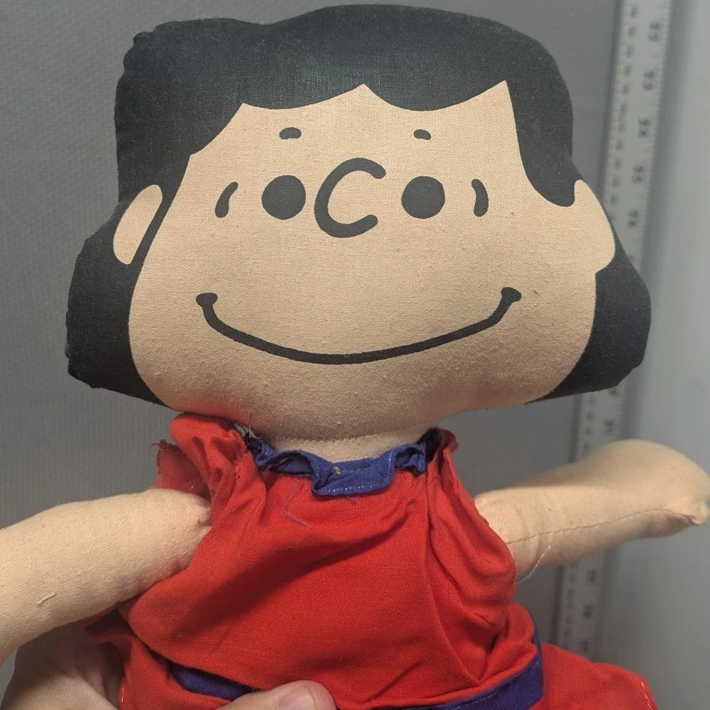 VTG 1952 Peanuts Lucy van Pelt Cloth Rag Doll Red Plush 14